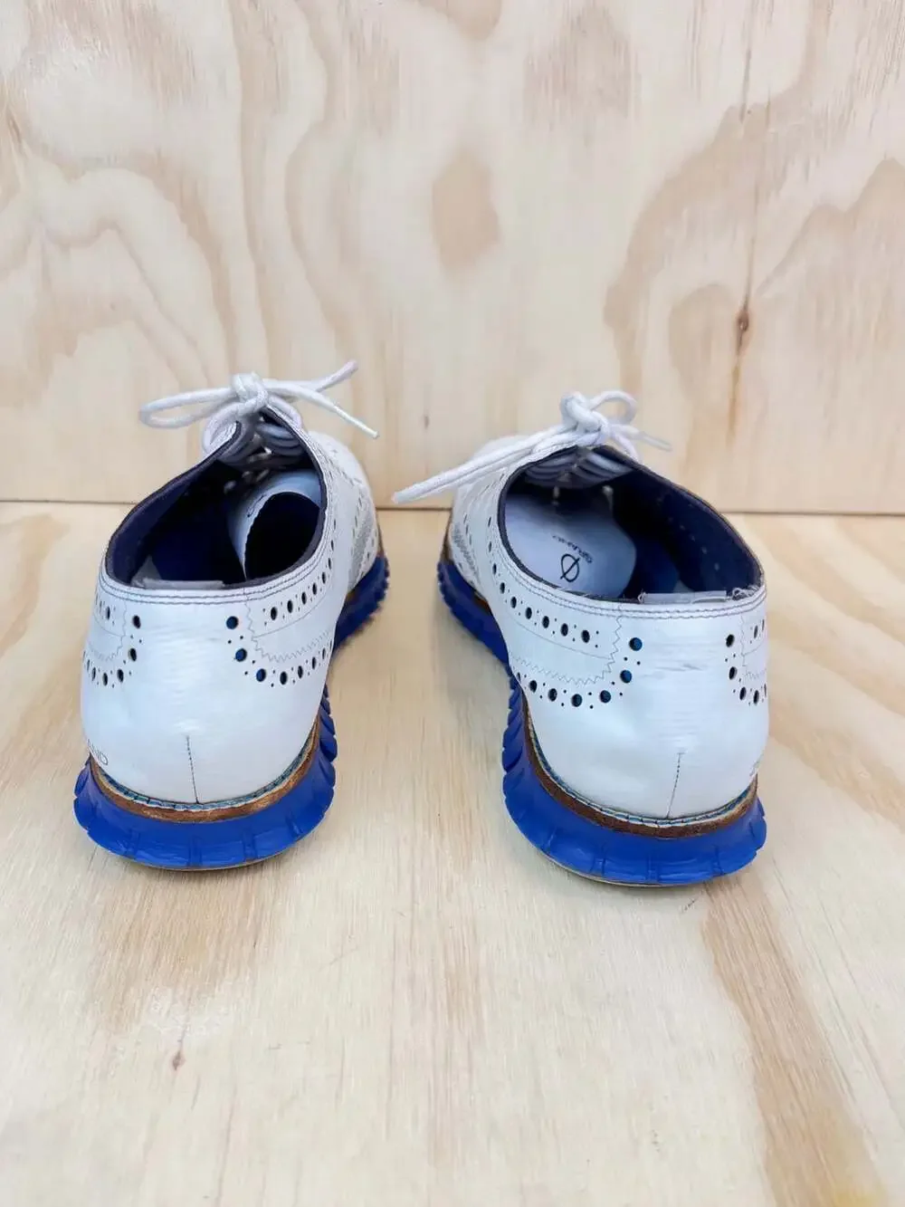 Cole Haan Zerogrand Wingtip Oxford White Blue Men's Shoes Size 11